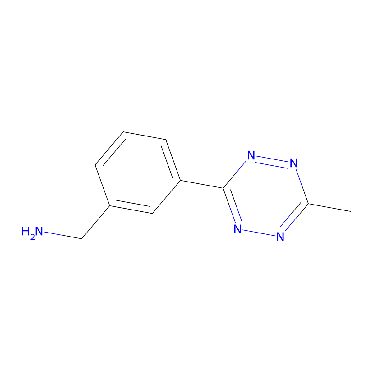 1-[3-(6-Methyl-1,2,4,5-tetrazin-3-yl)phenyl]methanamine molecular structure, CAS 2872584-10-4