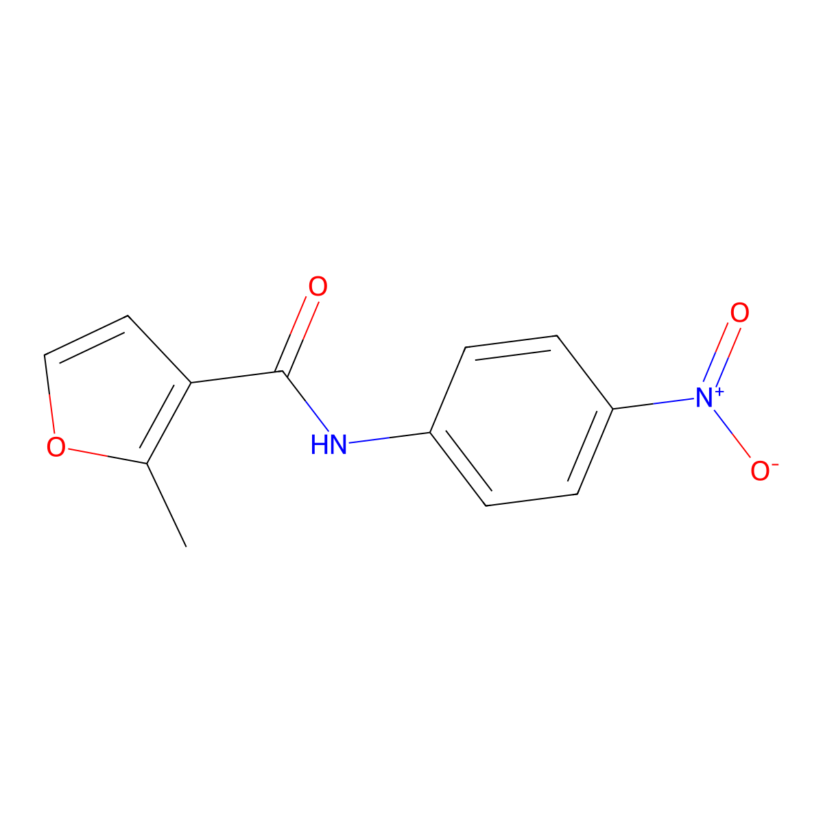 N-{4-nitrophenyl}-2-methyl-3-furamide molecular structure, CAS 28730-41-8