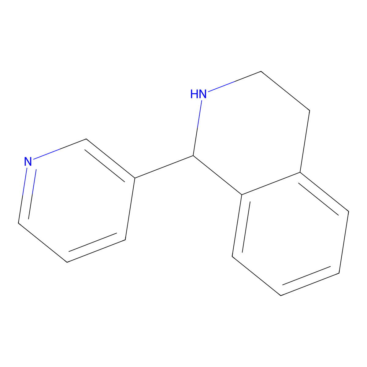 1,2,3,4-Tetrahydro-1-(3-pyridinyl)-isoquinoline molecular structure, CAS 28731-40-0