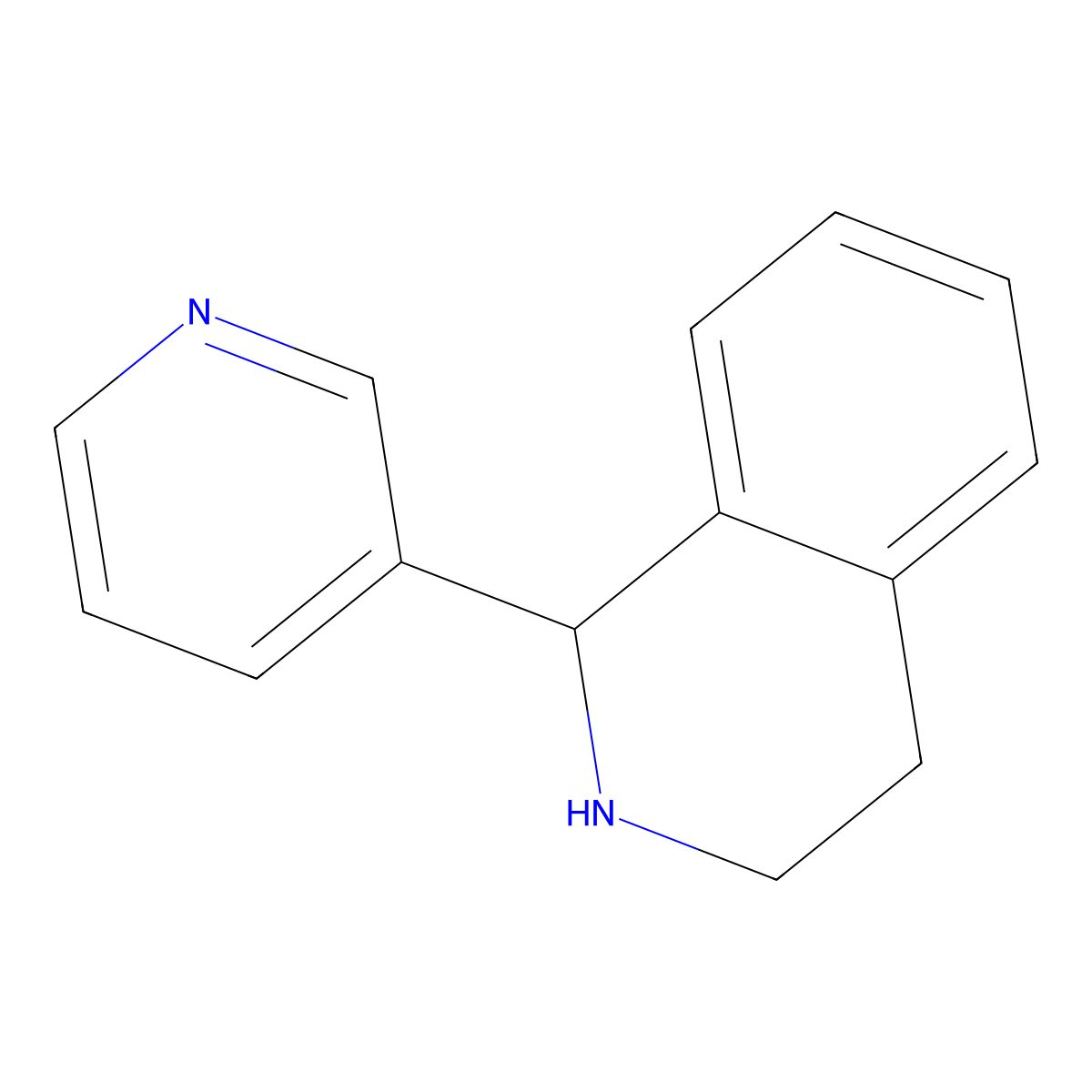 1,2,3,4-Tetrahydro-1-(3-pyridinyl)-isoquinoline molecular structure, CAS 28731-40-0