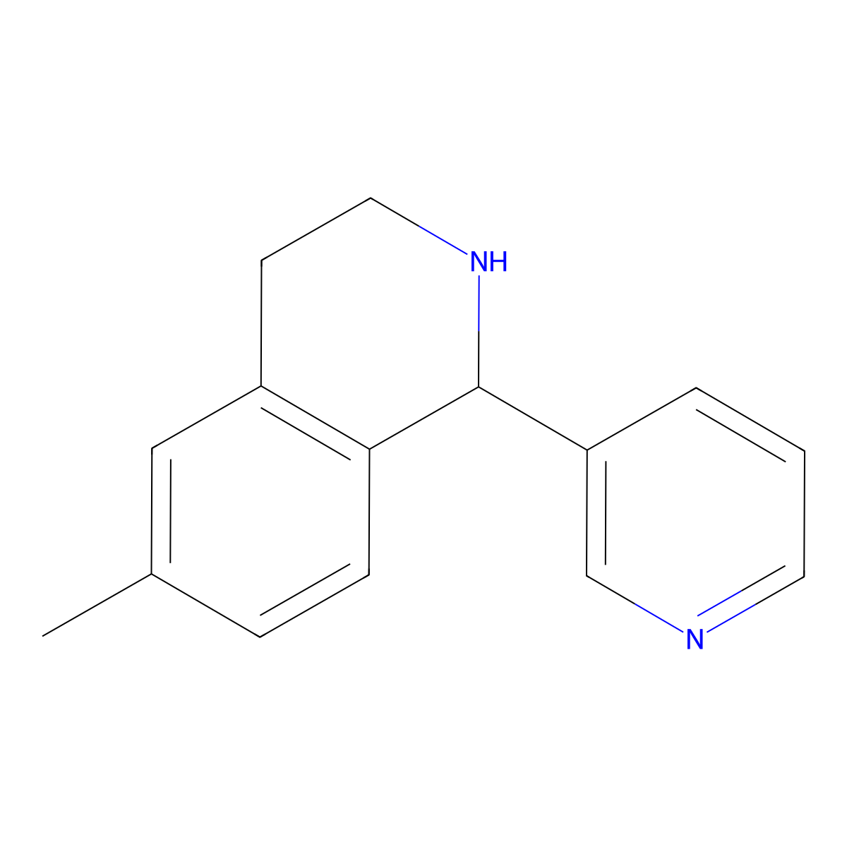 6-Methyl-1-(pyridin-3-yl)-1,2,3,4-tetrahydroisoquinoline molecular structure, CAS 28731-41-1