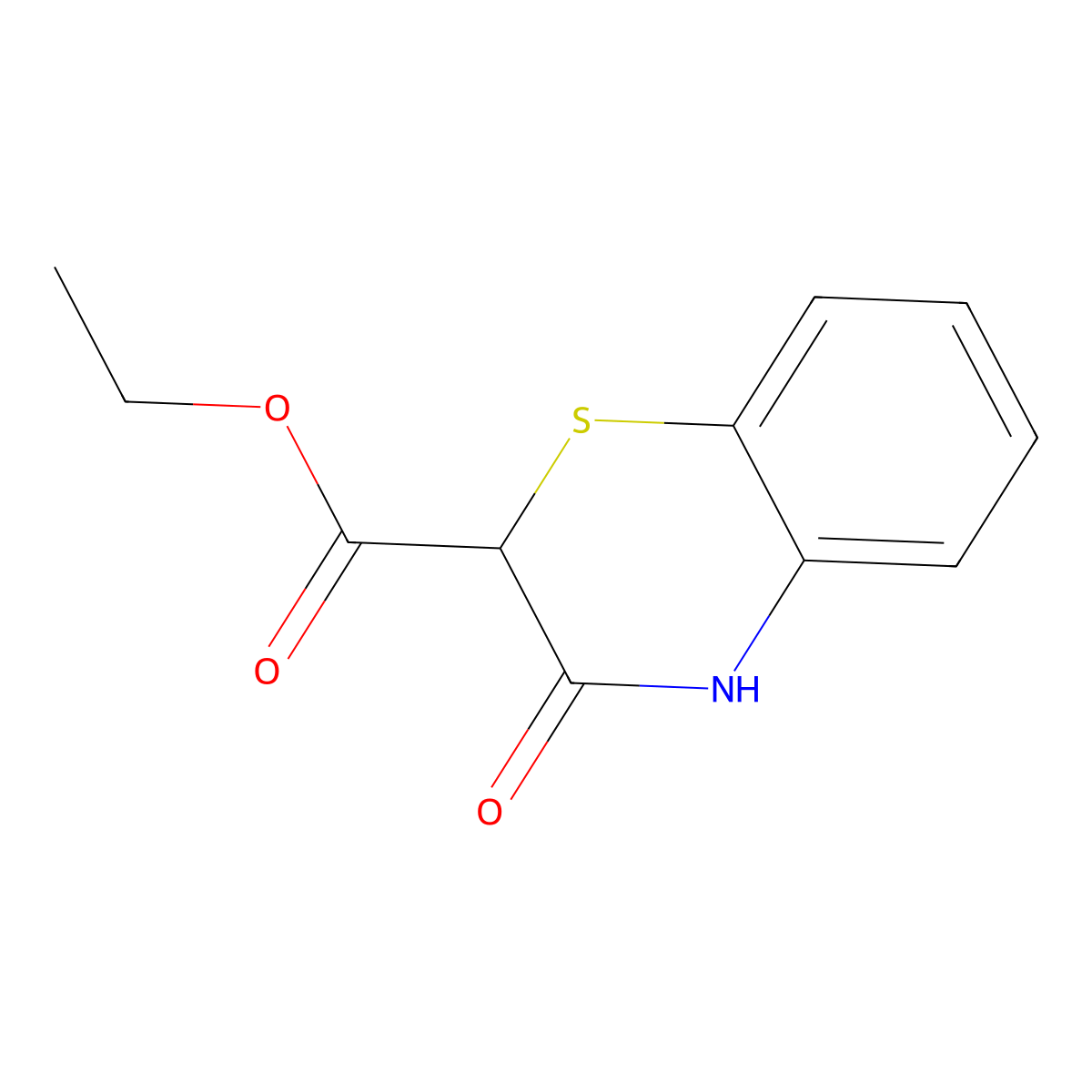 ethyl 3-oxo-3,4-dihydro-2H-1,4-benzothiazine-2-carboxylate molecular structure, CAS 28731-96-6