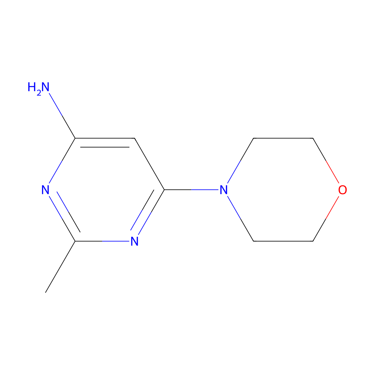 2-Methyl-6-morpholinopyrimidin-4-amine molecular structure, CAS 28732-85-6