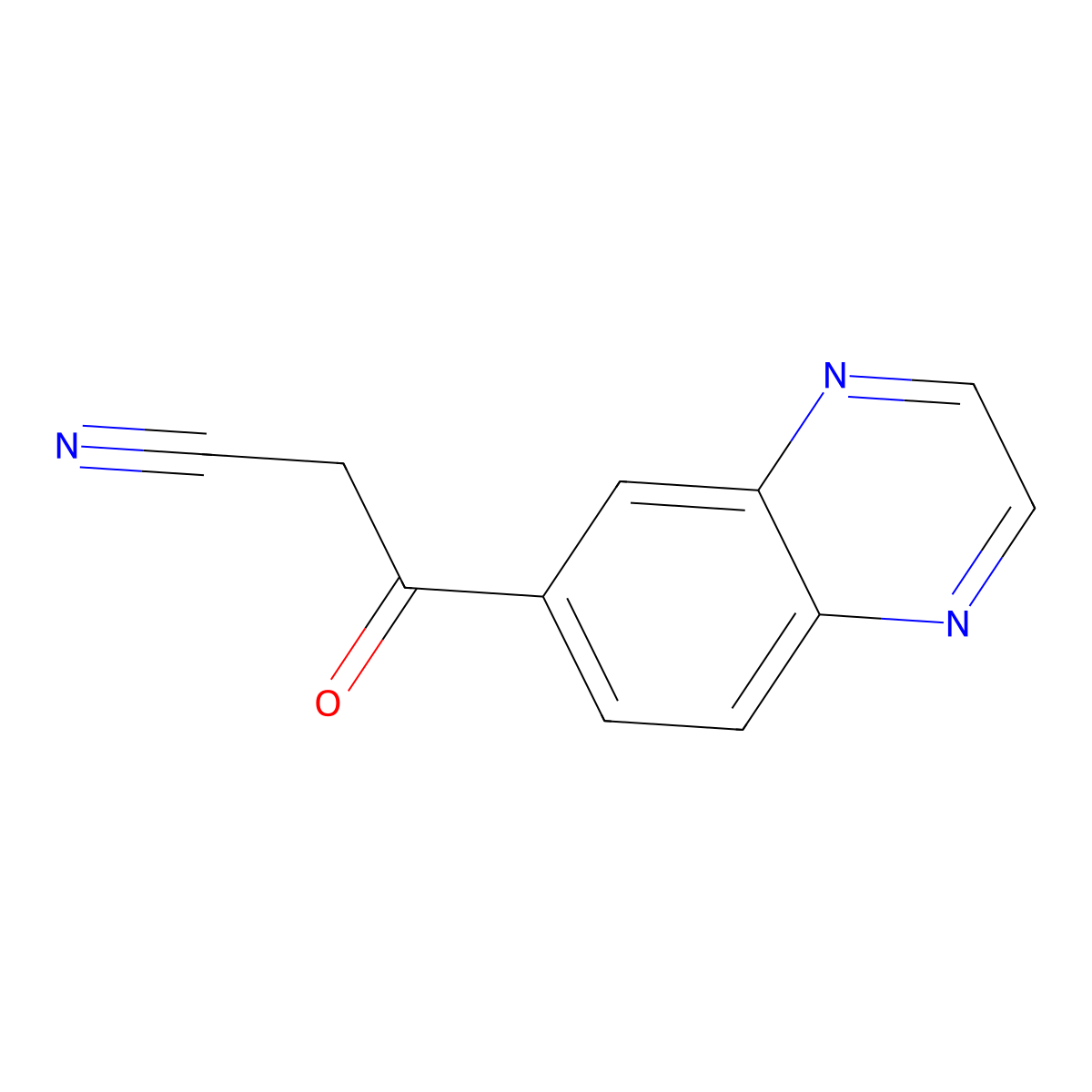 3-Oxo-3-(quinoxalin-6-yl)propanenitrile molecular structure, CAS 2873282-43-8
