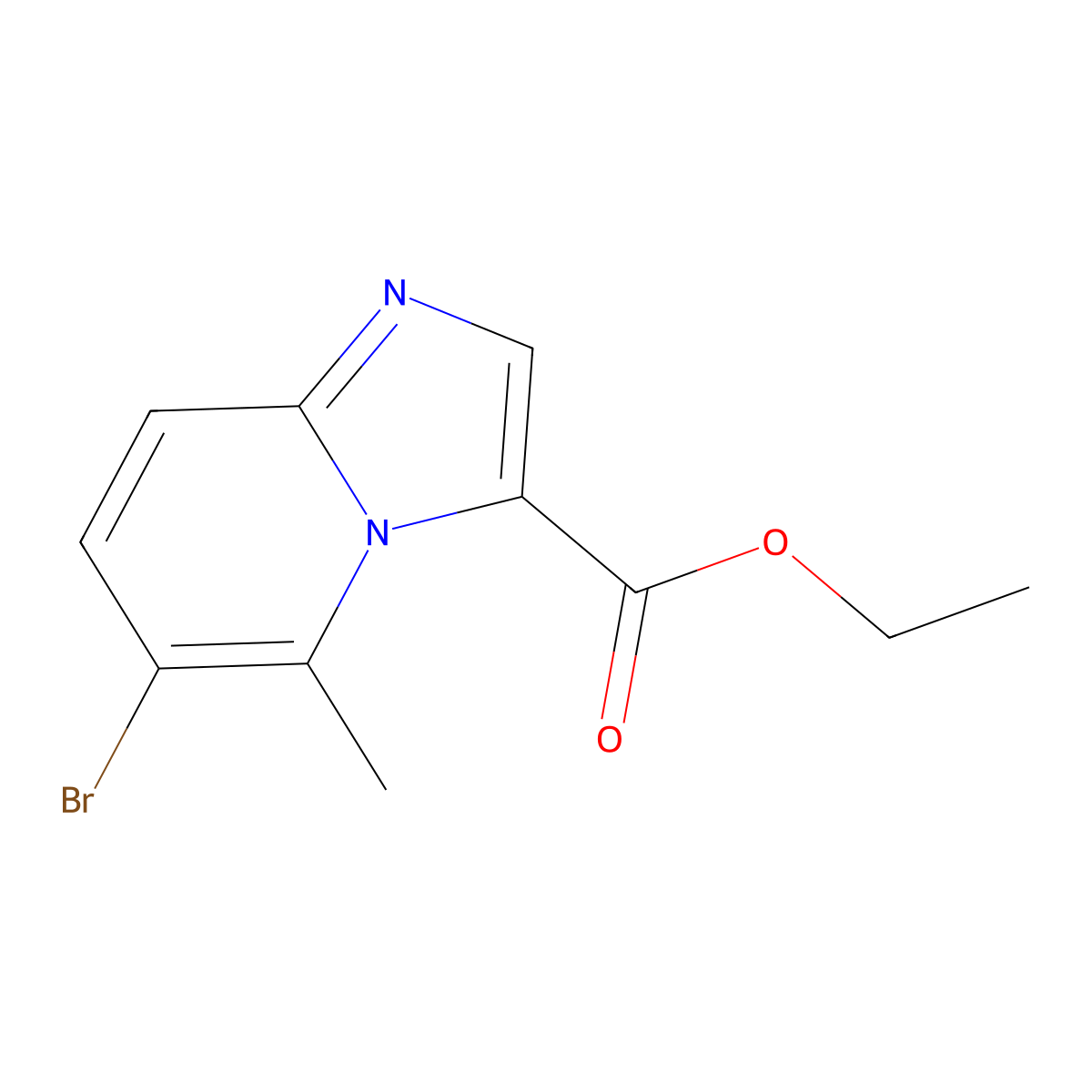 Ethyl6-bromo-5-methylimidazo[1,2-a]pyridine-3-carboxylate molecular structure, CAS 2873283-76-0