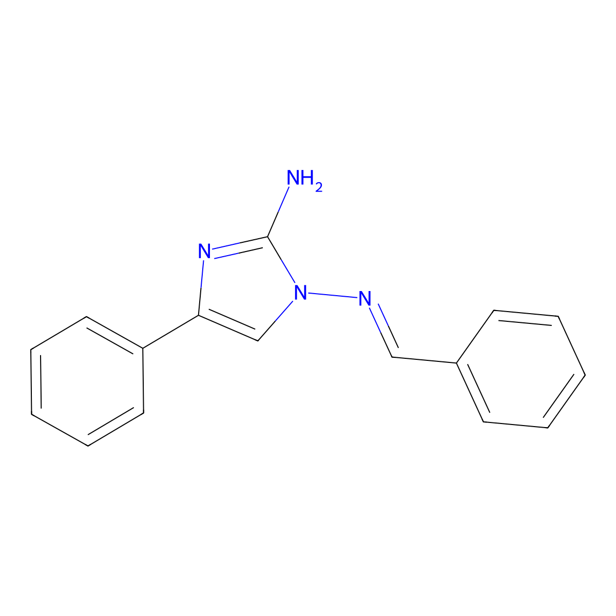 4-phenyl-N~1~-[(1E)-phenylmethylene]-1H-imidazole-1,2-diamine molecular structure, CAS 28734-00-1