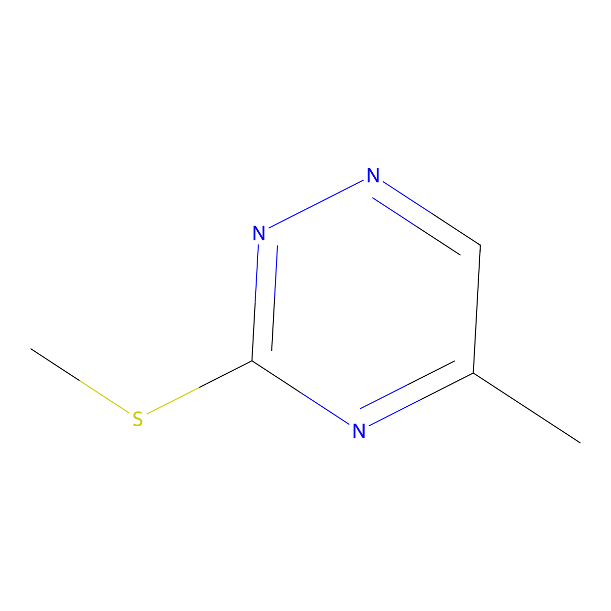 5-Methyl-3-(methylsulfanyl)-1,2,4-triazine molecular structure, CAS 28735-24-2