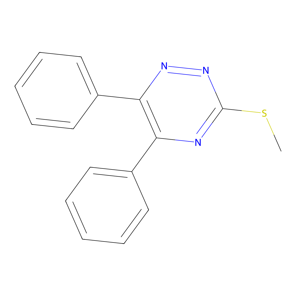 3-(Methylthio)-5,6-diphenyl-1,2,4-triazine molecular structure, CAS 28735-33-3
