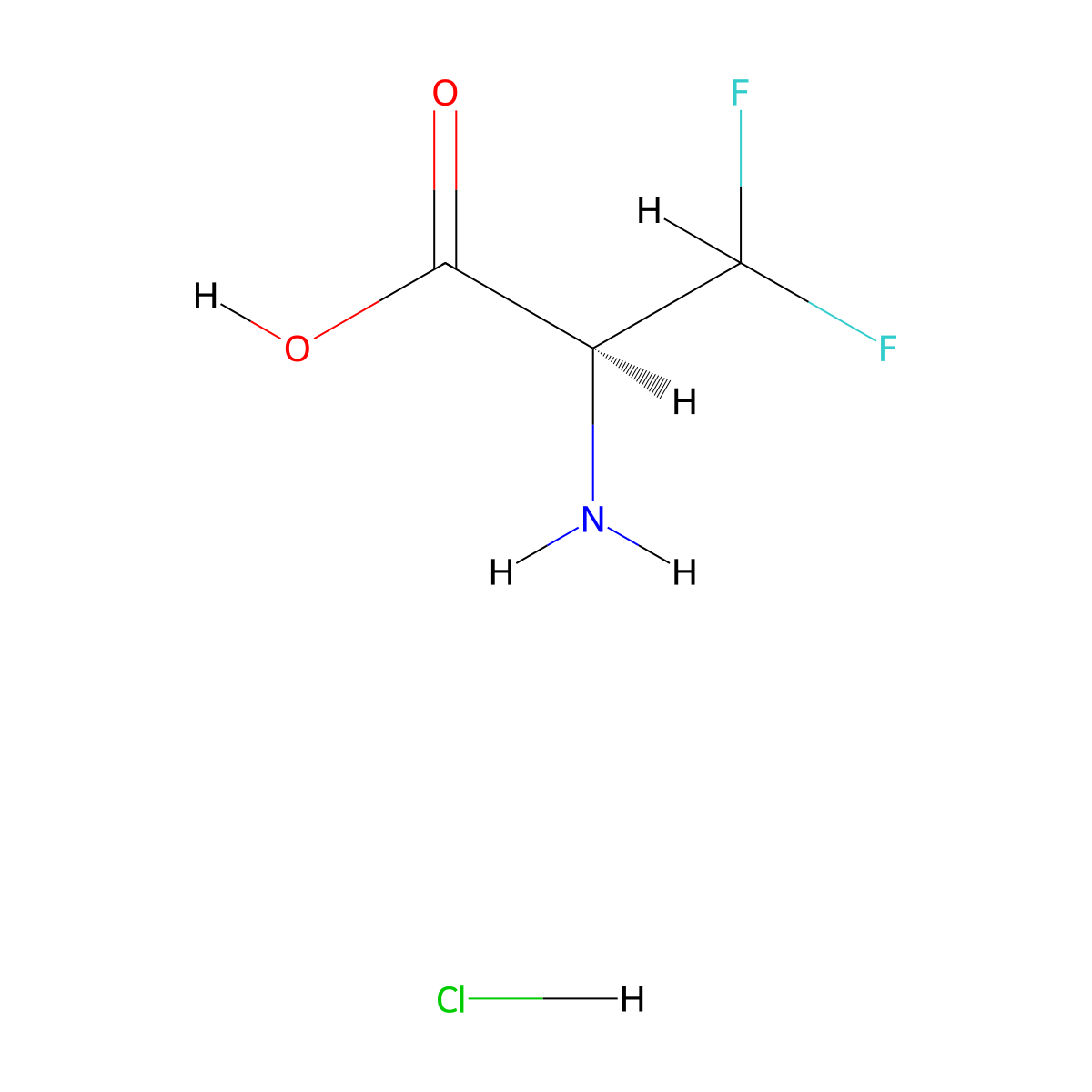 (S)-2-Amino-3,3-difluoropropanoic acid hydrochloride molecular structure, CAS 2873558-68-8