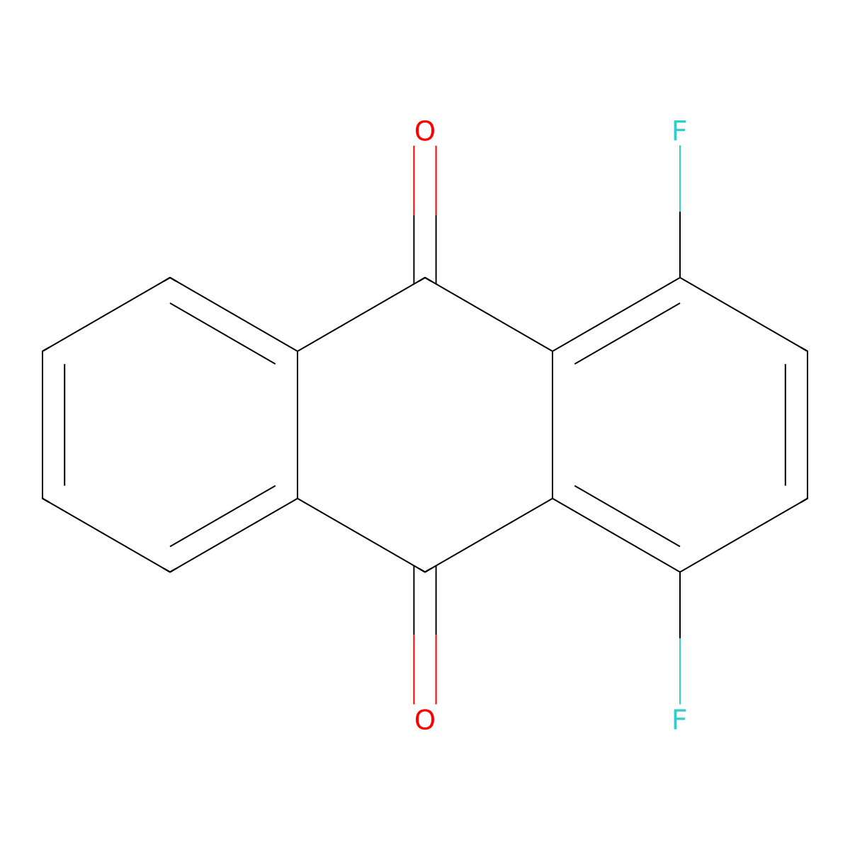 1,4-Difluoroanthraquinone molecular structure, CAS 28736-42-7