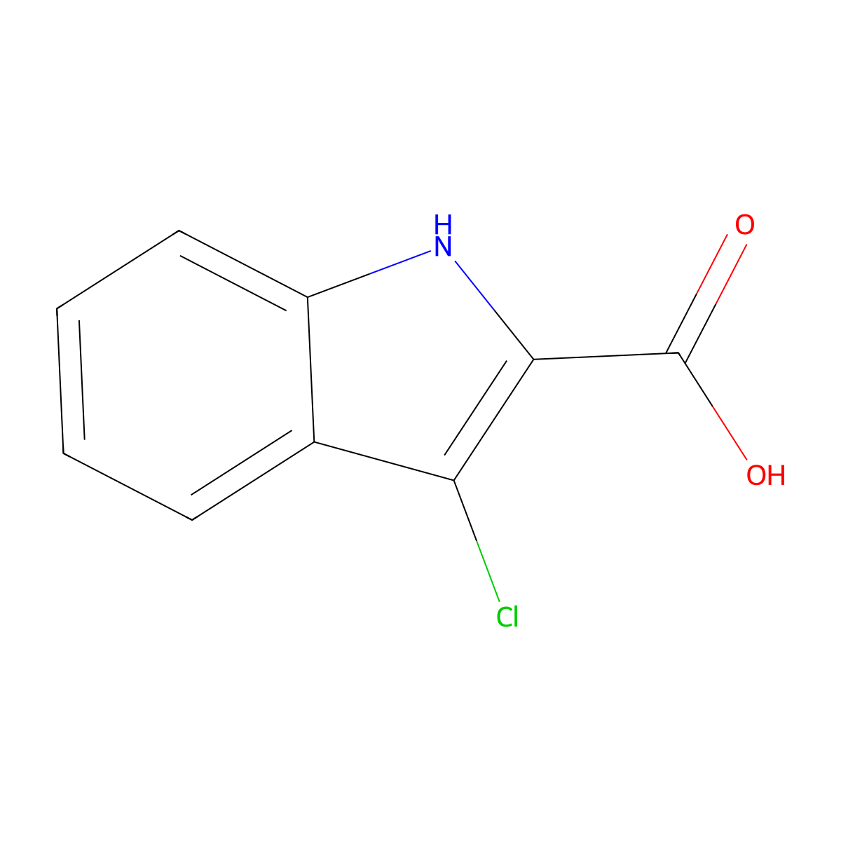 3-Chloro-1H-indole-2-carboxylic acid molecular structure, CAS 28737-32-8