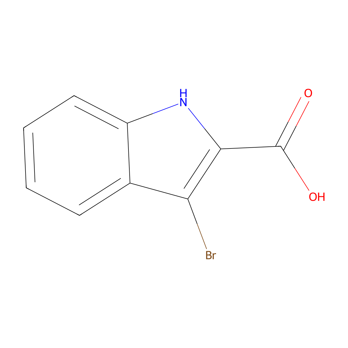 3-bromo-1H-indole-2-carboxylic acid molecular structure, CAS 28737-33-9