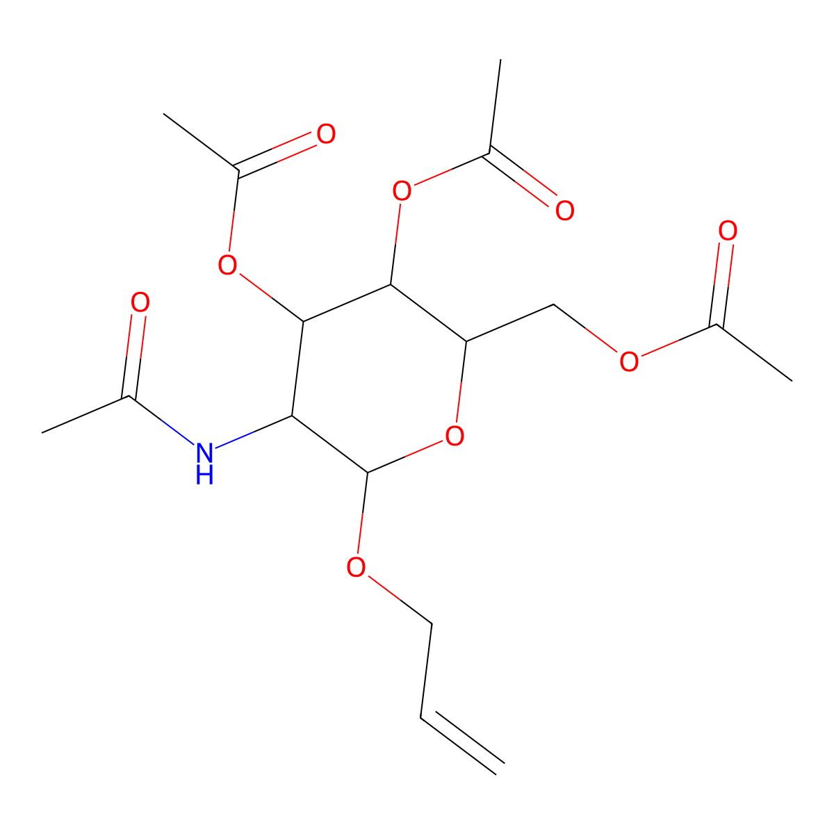(2R,3S,4R,5R,6R)-5-Acetamido-2-(acetoxymethyl)-6-(allyloxy)tetrahydro-2H-pyran-3,4-diyl diacetate molecular structure, CAS 28738-44-5