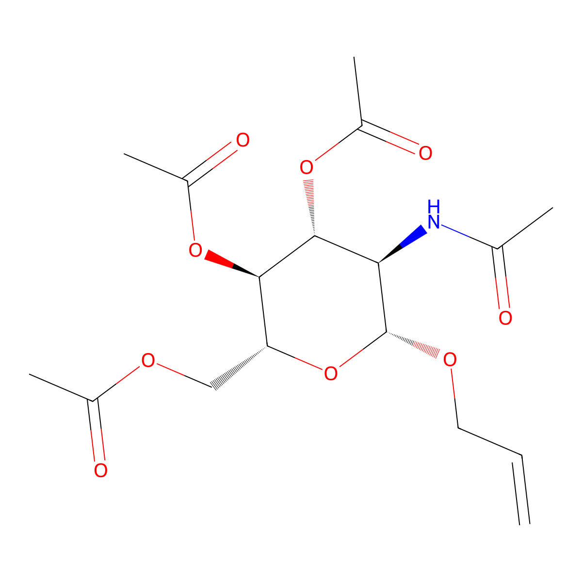 (2R,3S,4R,5R,6R)-5-Acetamido-2-(acetoxymethyl)-6-(allyloxy)tetrahydro-2H-pyran-3,4-diyl diacetate molecular structure, CAS 28738-44-5