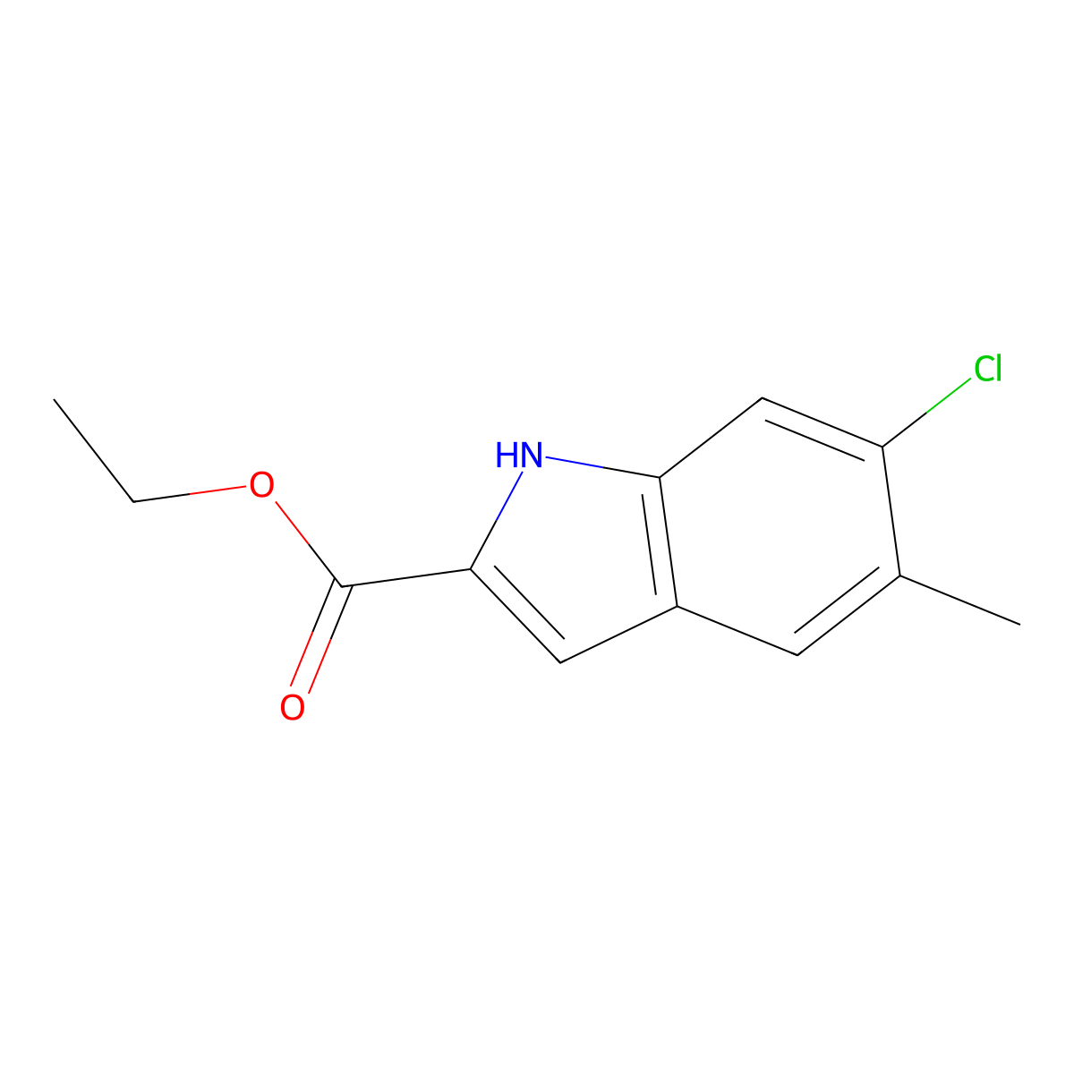 Ethyl 6-chloro-5-methyl-1h-indole-2-carboxylate molecular structure, CAS 287384-74-1