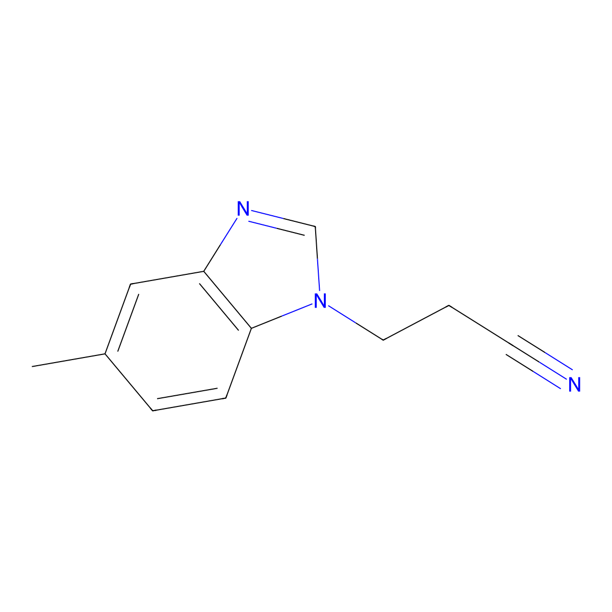 1-Benzimidazolepropionitrile,5-methyl-(8CI) molecular structure, CAS 28739-47-1