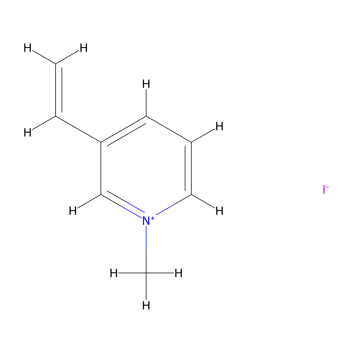 3-ethenyl-1-methyl-Pyridinium iodide molecular structure, CAS 287394-05-2