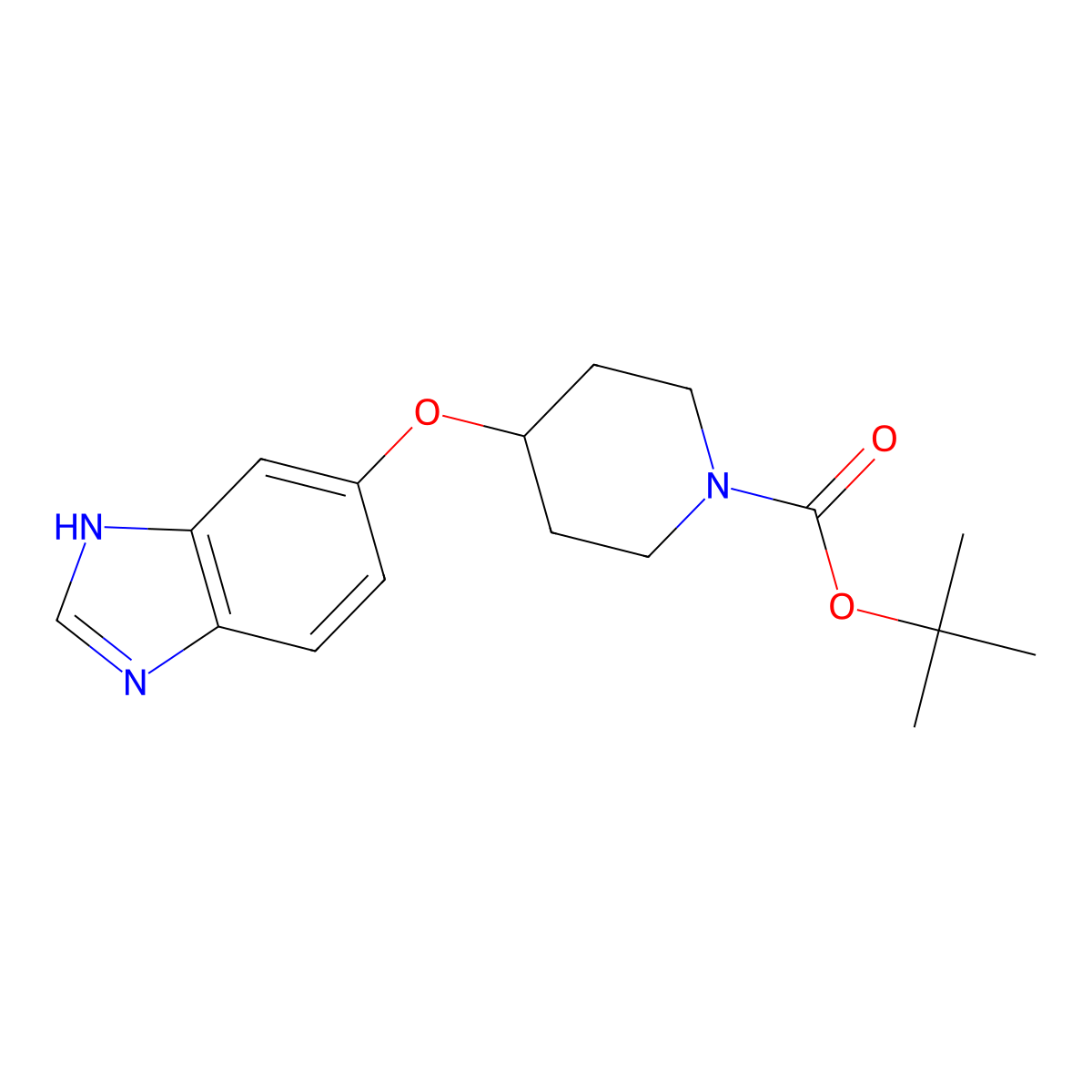 tert-Butyl 4-((1H-benzo[d]imidazol-6-yl)oxy)piperidine-1-carboxylate molecular structure, CAS 287395-90-8