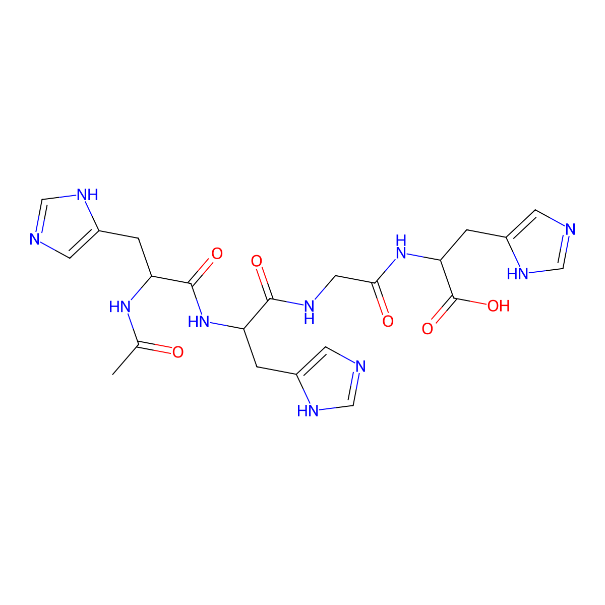 Ac-His-His-Gly-His-OH molecular structure, CAS 287399-97-7