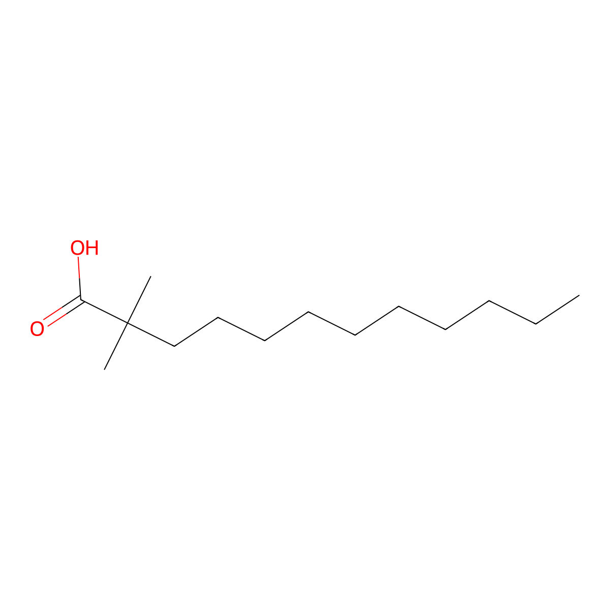 2,2-Dimethyldodecanoic acid molecular structure, CAS 2874-73-9