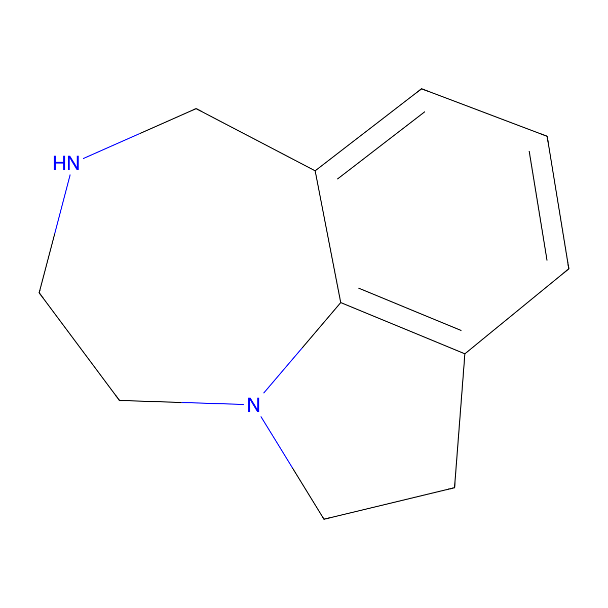 Pyrrolo(3,2,1-jk)(1,4)benzodiazepine, 1,2,3,4,6,7-hexahydro- molecular structure, CAS 28740-91-2