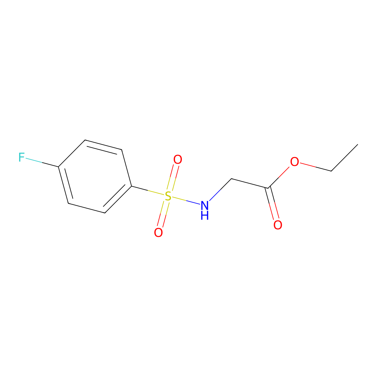 Ethyl 2-[(4-fluorophenyl)sulfonylamino]acetate molecular structure, CAS 287403-13-8