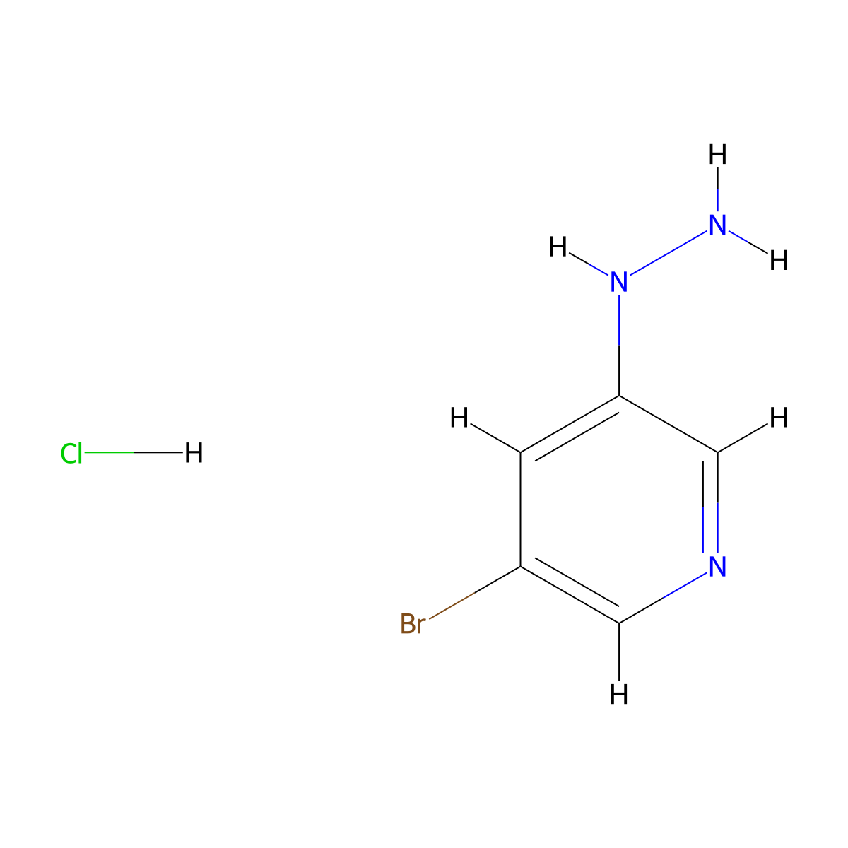 Pyridine, 3-bromo-5-hydrazinyl-, hydrochloride molecular structure, CAS 28741-22-2