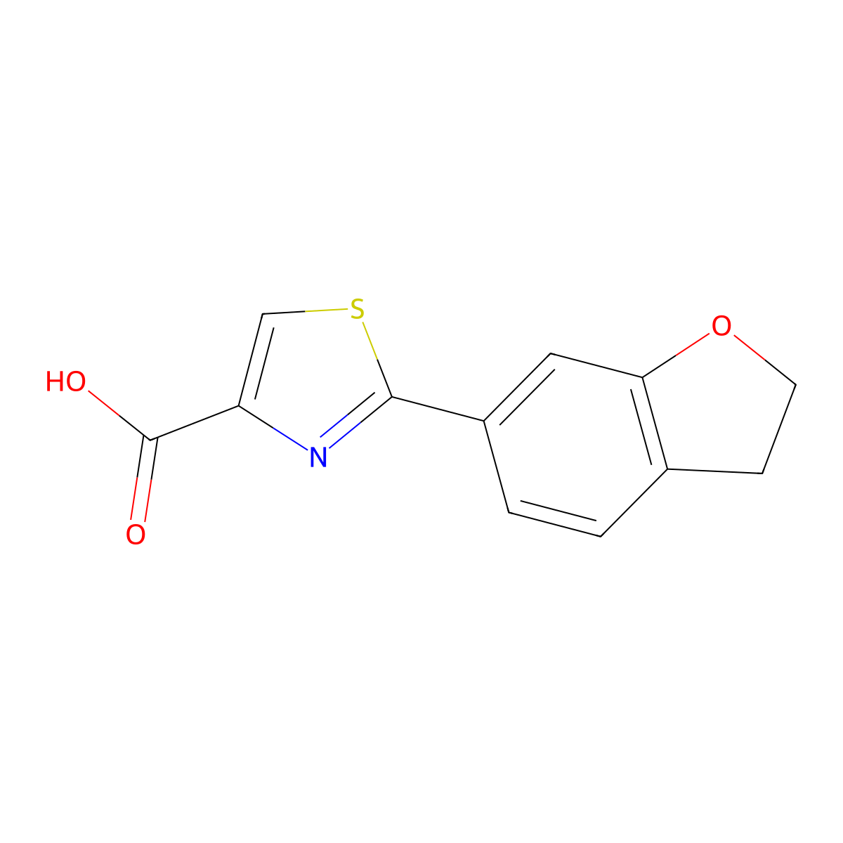 2-(2,3-Dihydrobenzofuran-6-yl)thiazole-4-carboxylic Acid molecular structure, CAS 2874379-99-2