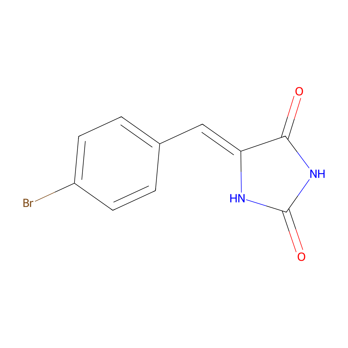5-[(4-Bromophenyl)methylidene]imidazolidine-2,4-dione molecular structure, CAS 28744-89-0