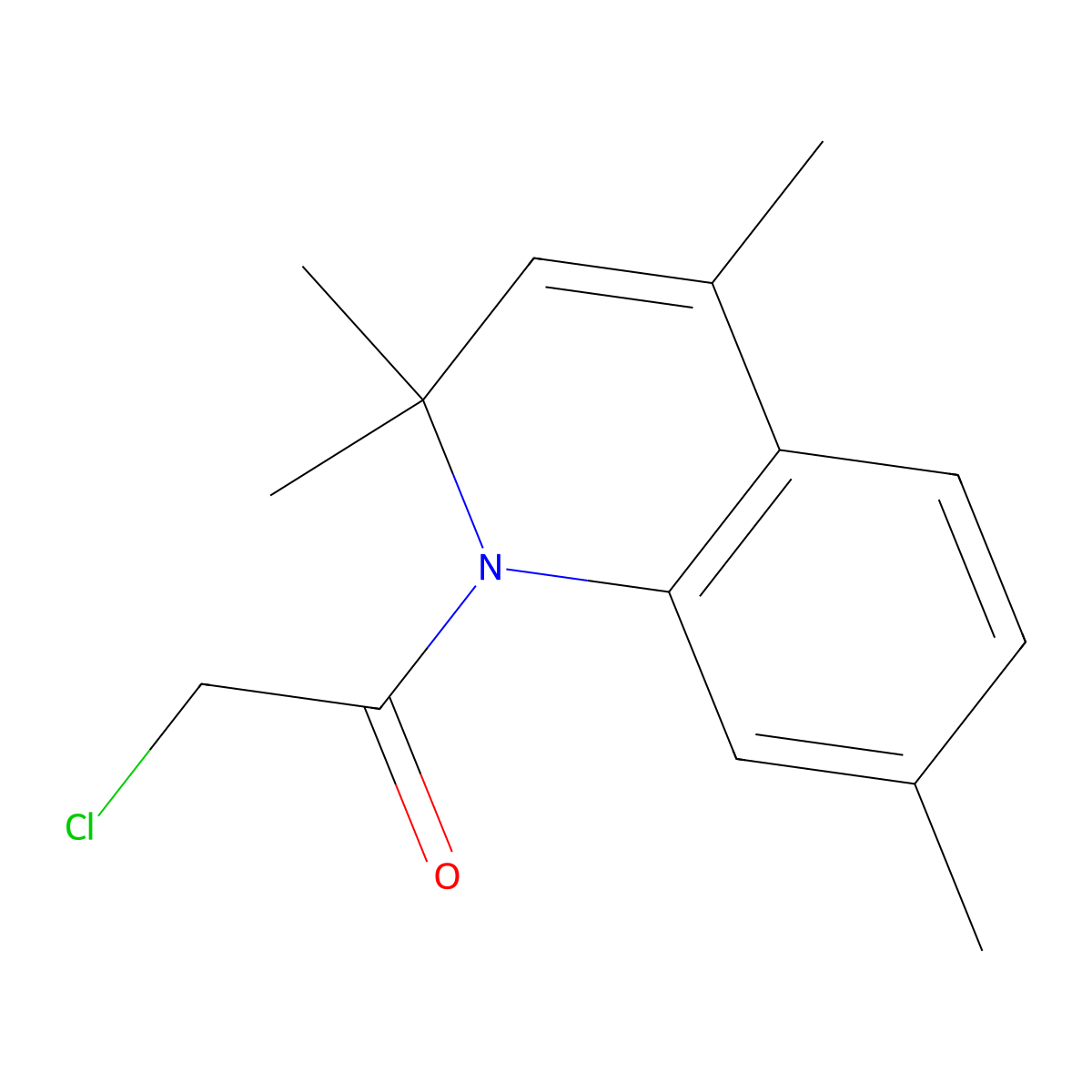 2-chloro-1-(2,2,4,7-tetramethylquinolin-1(2H)-yl)ethanone molecular structure, CAS 28745-09-7