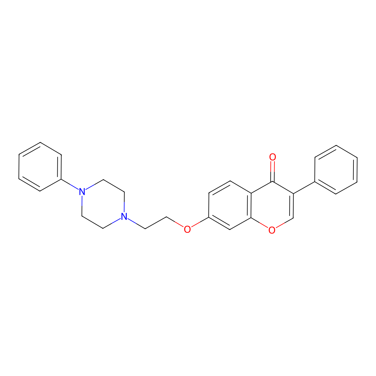 3-phenyl-7-(2-(4-phenylpiperazin-1-yl)ethoxy)-4H-chromen-4-one molecular structure, CAS 287472-18-8
