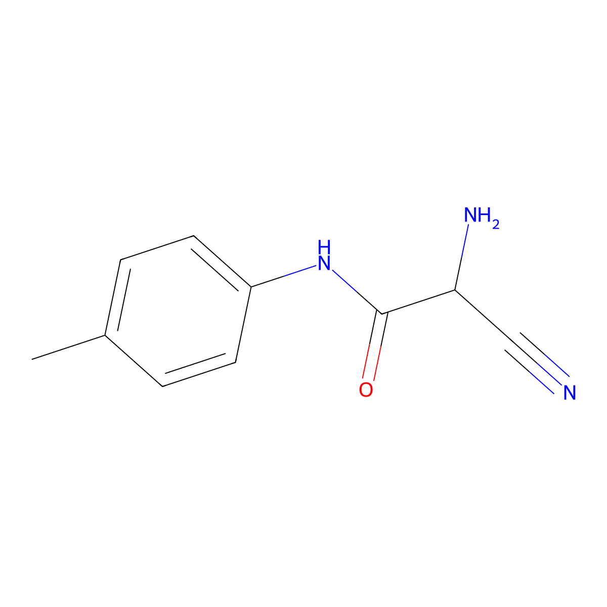 2-amino-2-cyano-N-(4-methylphenyl)acetamide molecular structure, CAS 287474-39-9