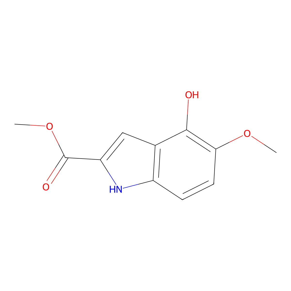 methyl 4-hydroxy-5-methoxy-1H-indole-2-carboxylate molecular structure, CAS 287482-07-9
