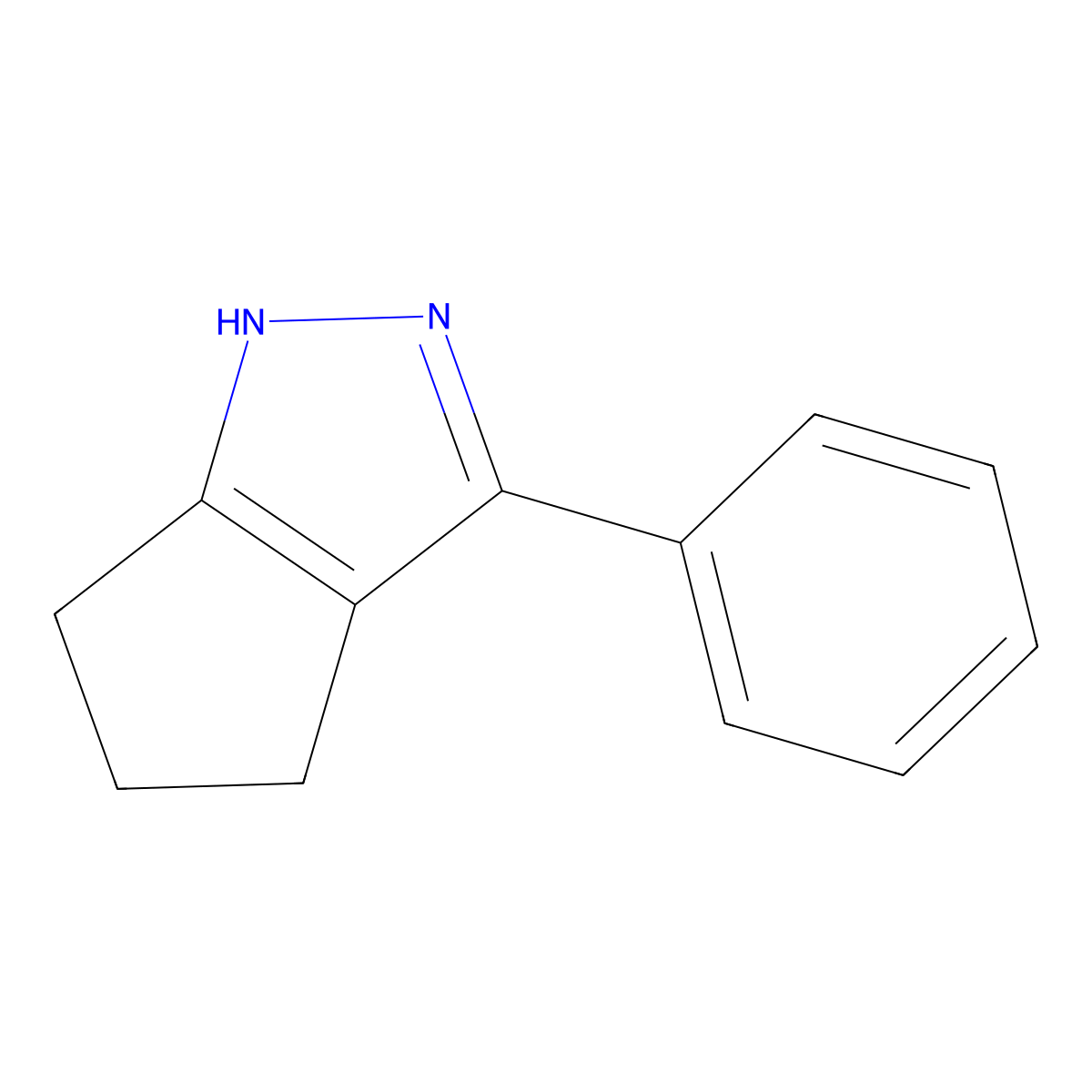 1,4,5,6-Tetrahydro-3-phenylcyclopentapyrazole molecular structure, CAS 28749-00-0