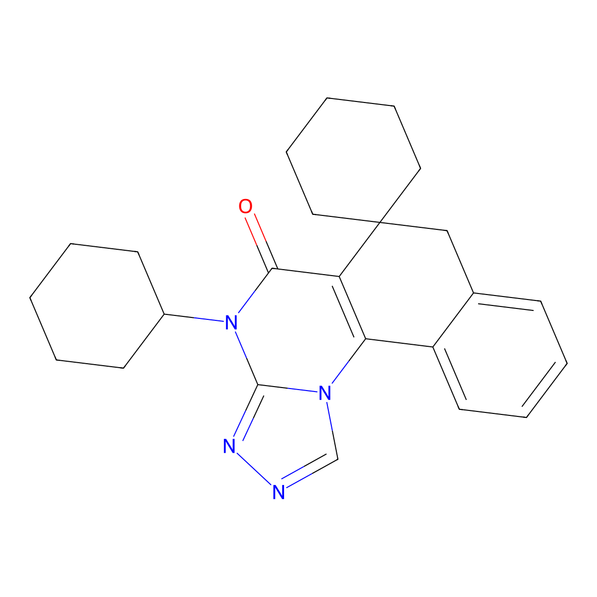 4-cyclohexyl-4H-spiro[benzo[h][1,2,4]triazolo[4,3-a]quinazoline-6,1'-cyclohexan]-5(7H)-one molecular structure, CAS 287491-56-9