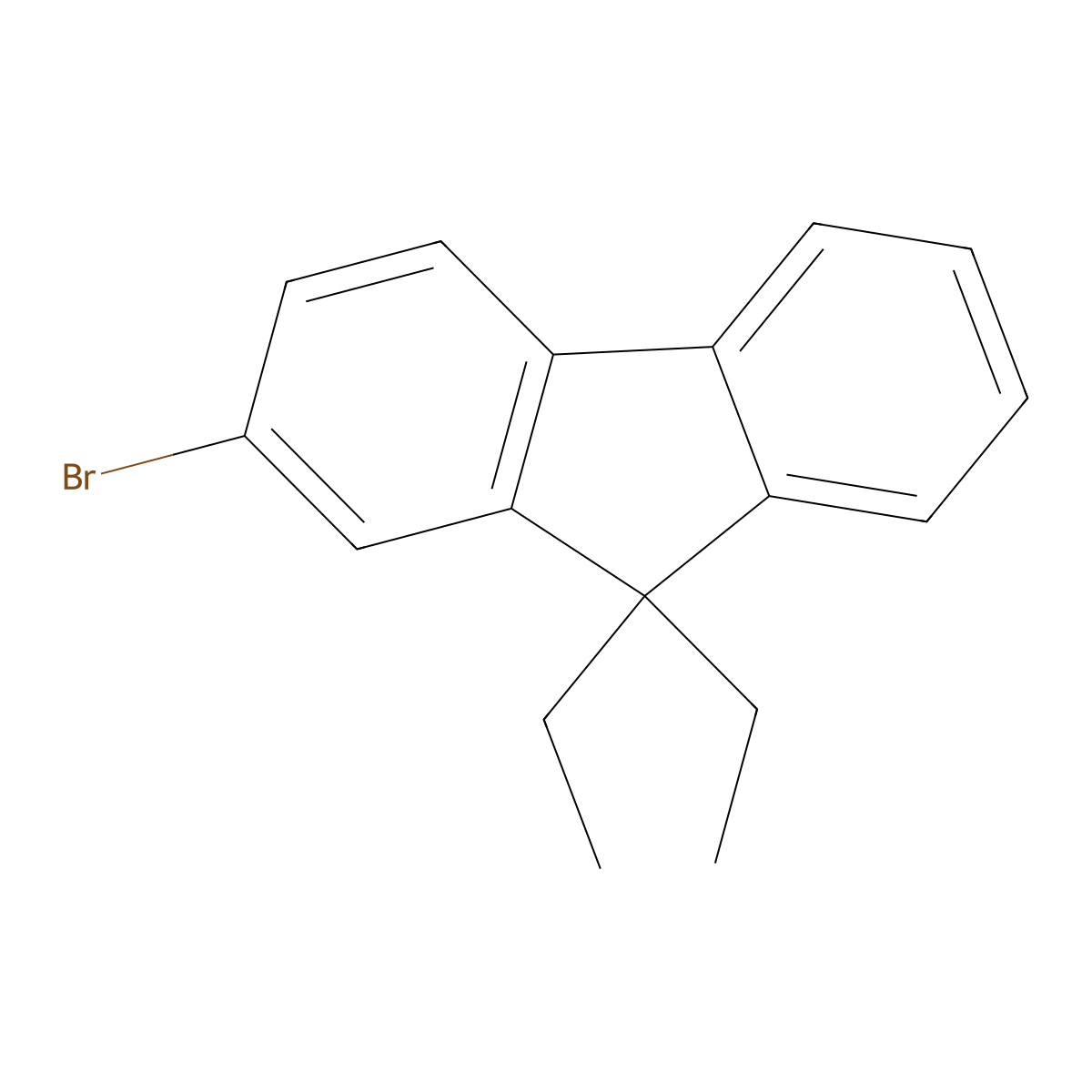 2-Bromo-9,9-diethylfluorene molecular structure, CAS 287493-15-6