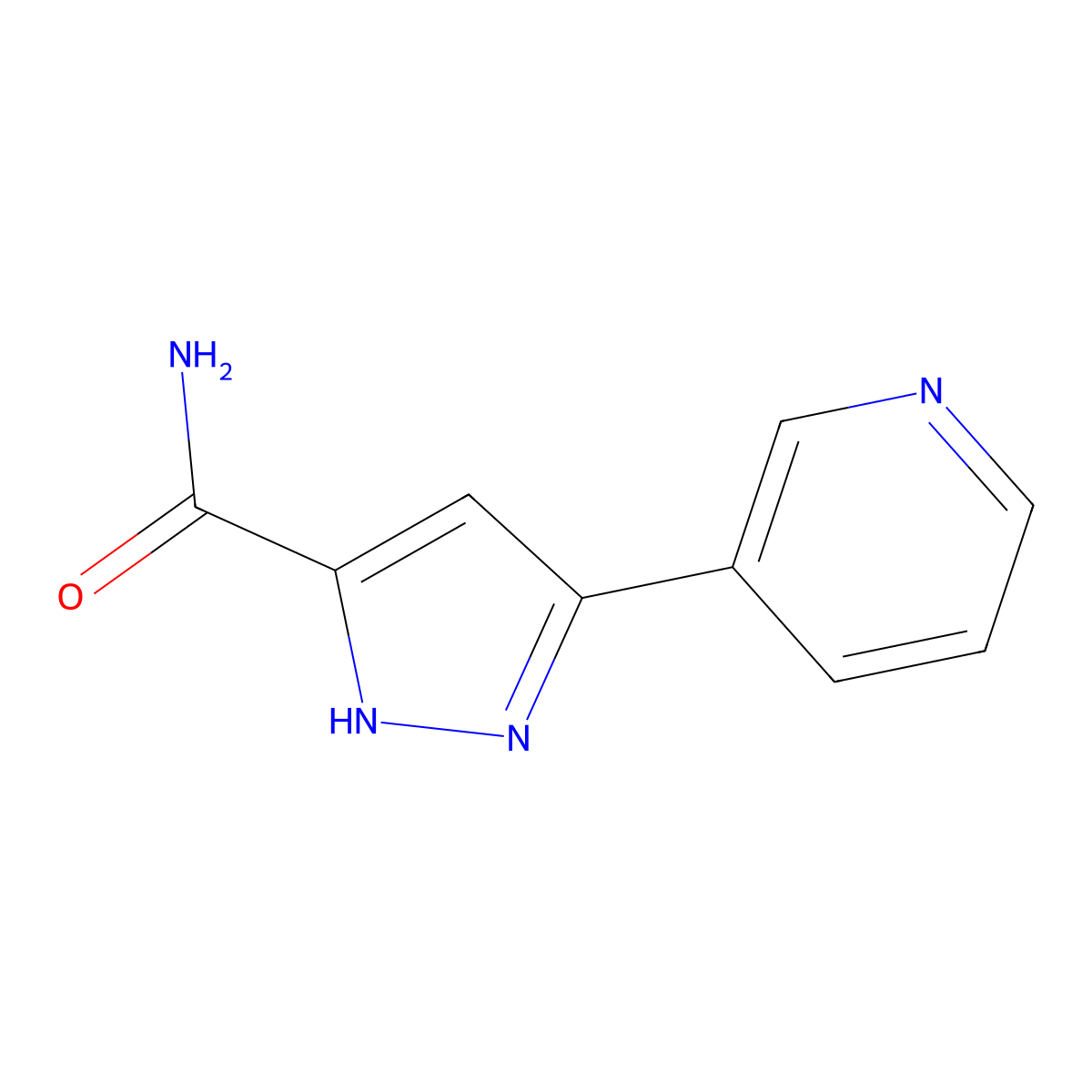 5-(Pyridin-3-YL)-1H-pyrazole-3-carboxamide molecular structure, CAS 287494-01-3