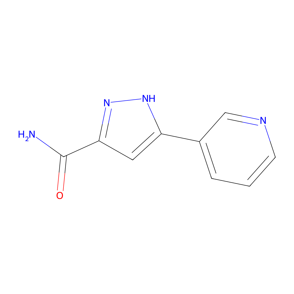 5-(Pyridin-3-YL)-1H-pyrazole-3-carboxamide molecular structure, CAS 287494-01-3