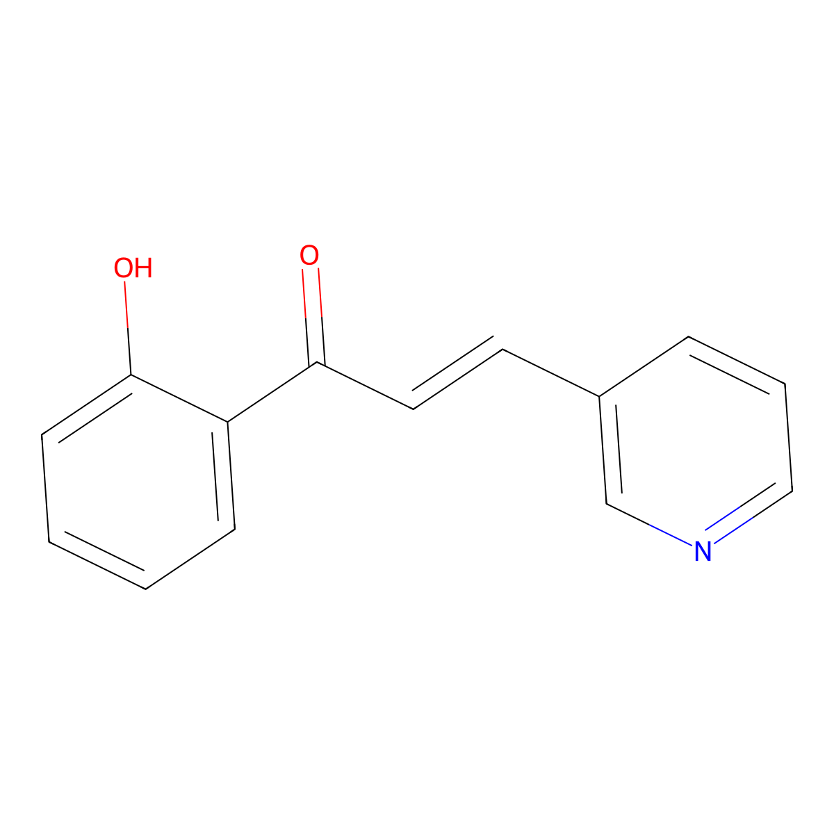 1-(2-Hydroxyphenyl)-3-(pyridin-3-yl)prop-2-en-1-one molecular structure, CAS 2875-25-4