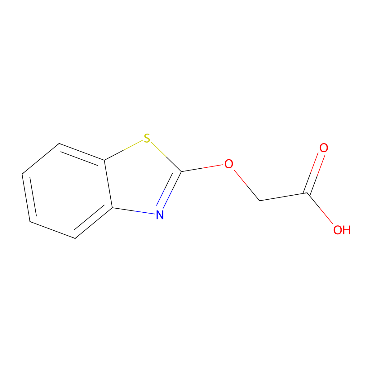 2-(Benzo[d]thiazol-2-yloxy)acetic acid molecular structure, CAS 2875-32-3