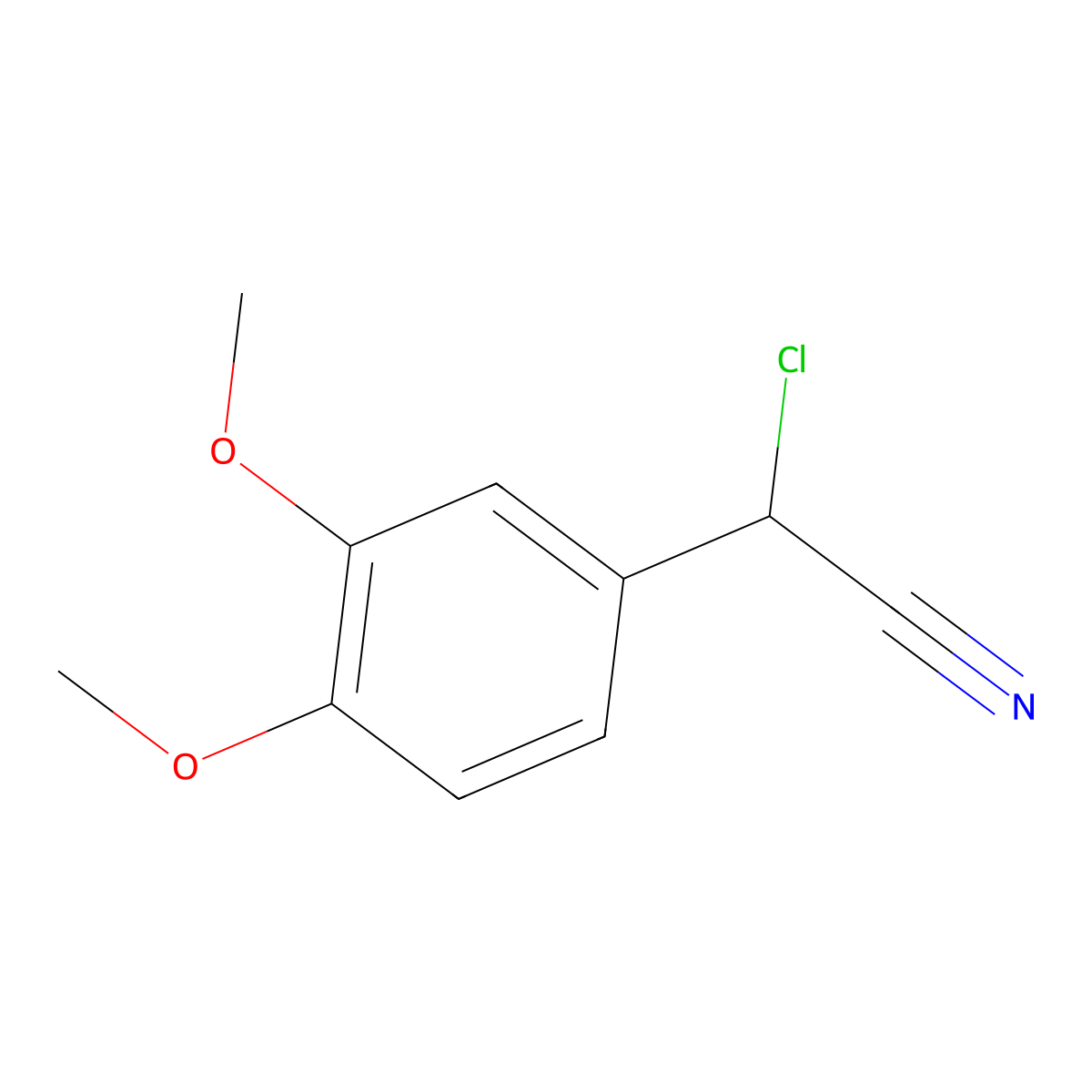 2-Chloro-2-(3,4-dimethoxyphenyl)acetonitrile molecular structure, CAS 28750-77-8