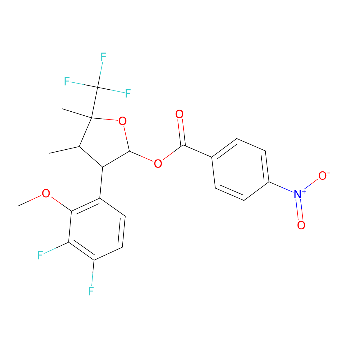 [(2S,3S,4S,5R)-3-(3,4-difluoro-2-methoxyphenyl)-4,5-dimethyl-5-(trifluoromethyl)oxolan-2-yl] 4-nitrobenzoate molecular structure, CAS 2875066-49-0
