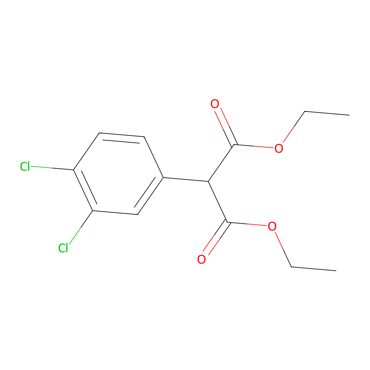Diethyl 2-(3,4-dichlorophenyl)malonate molecular structure, CAS 28751-26-0