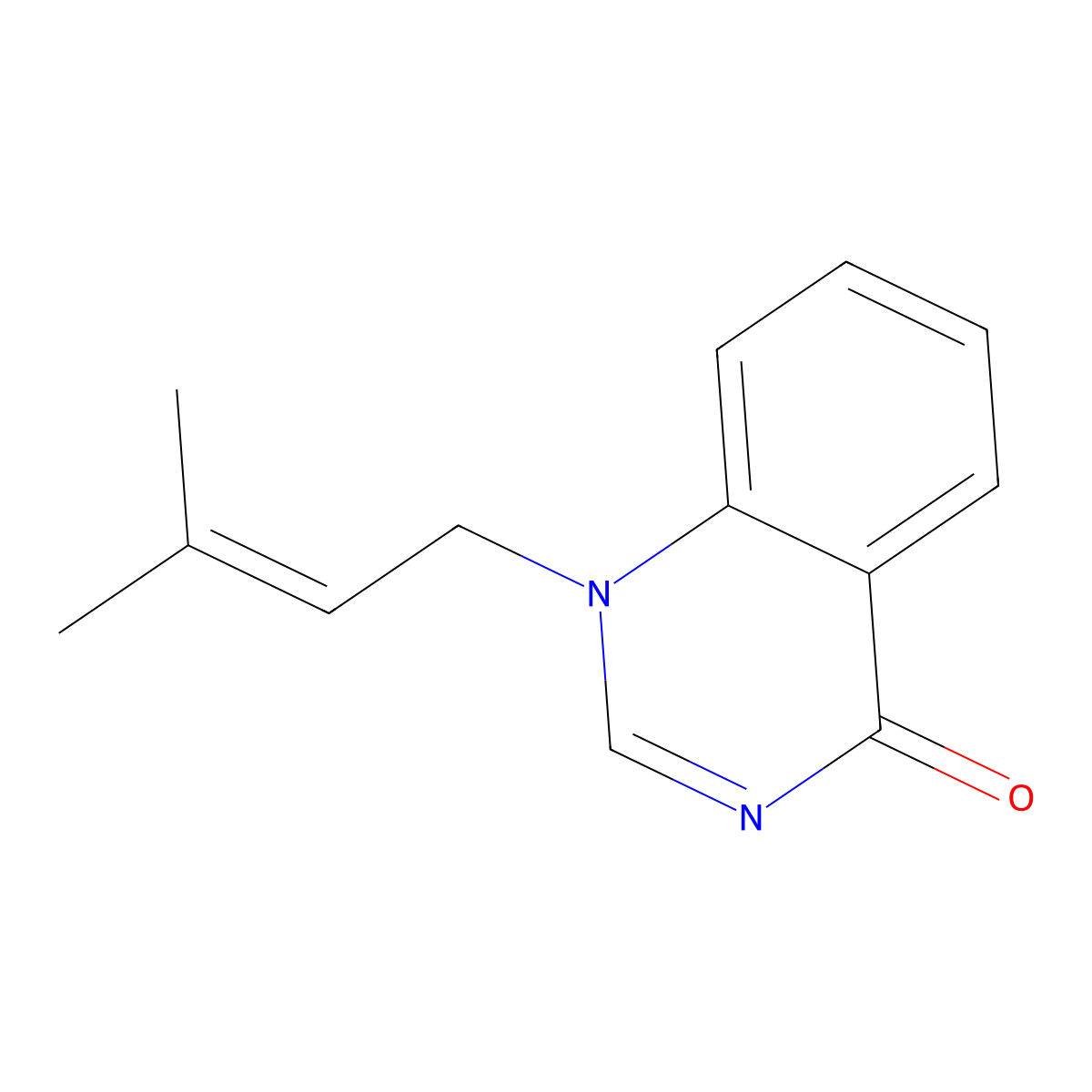 1-(3-Methylbut-2-en-1-yl)quinazolin-4(1H)-one molecular structure, CAS 28751-77-1