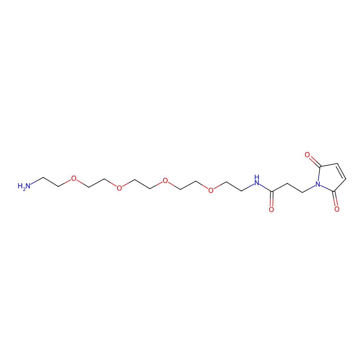 Mal-amido-PEG4-amine TFA salt molecular structure, CAS 2875484-90-3
