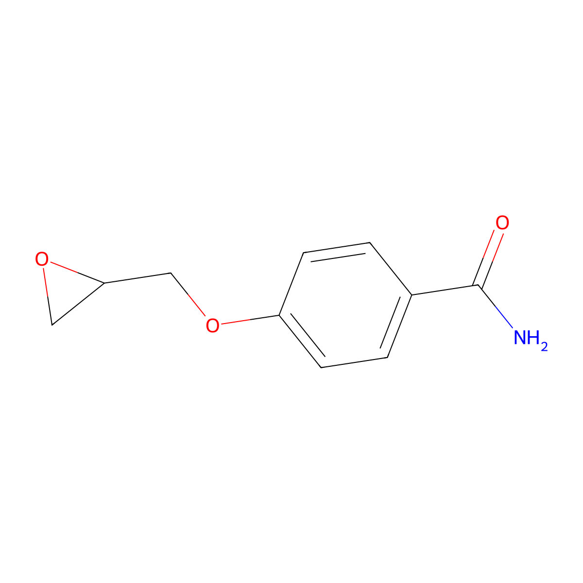 4-Oxiranylmethoxy-benzamide molecular structure, CAS 28763-58-8