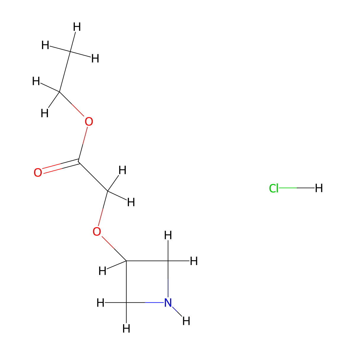 Ethyl 2-(azetidin-3-yloxy)acetate HCl molecular structure, CAS 2876584-56-2