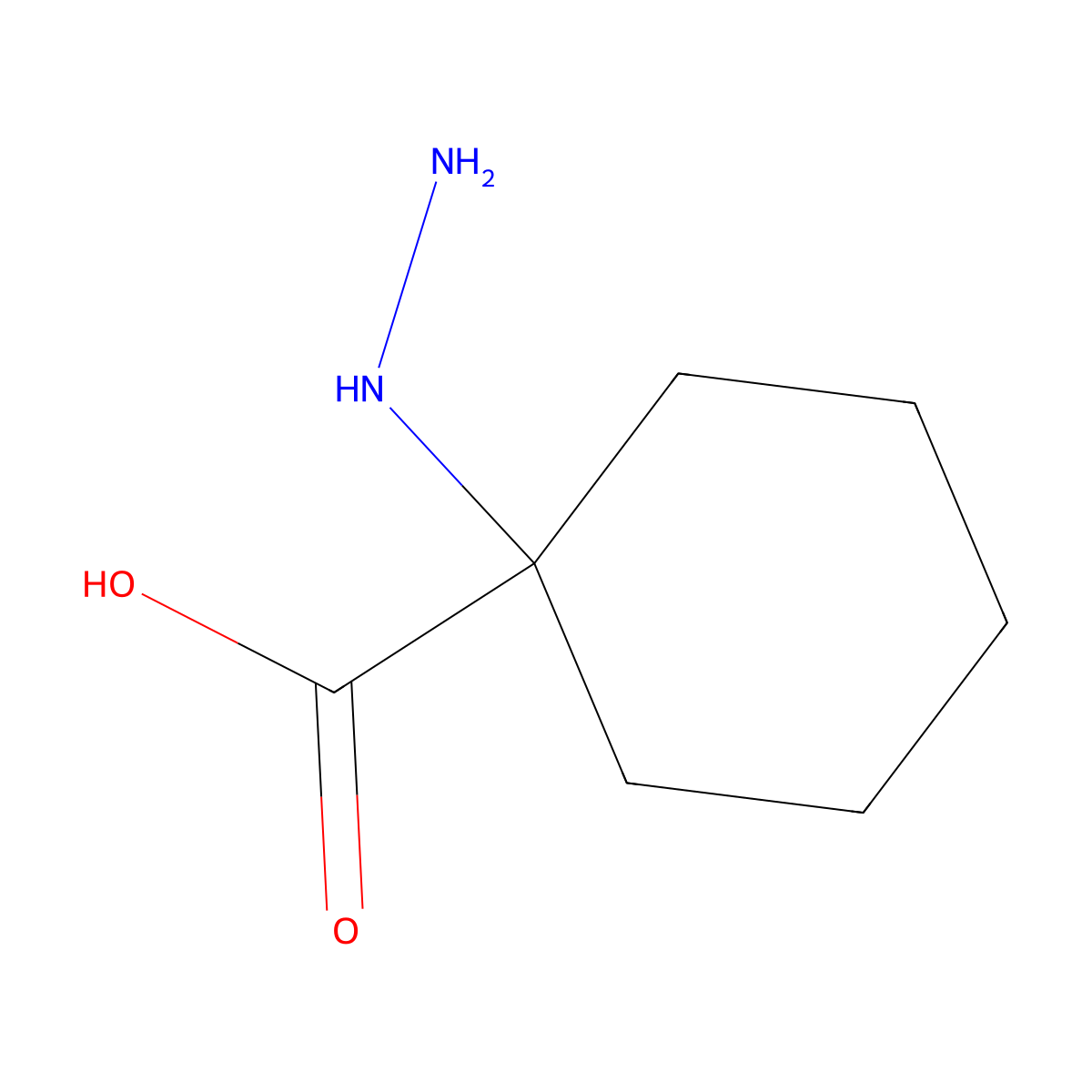 1-Hydrazinylcyclohexane-1-carboxylic acid molecular structure, CAS 28766-52-1