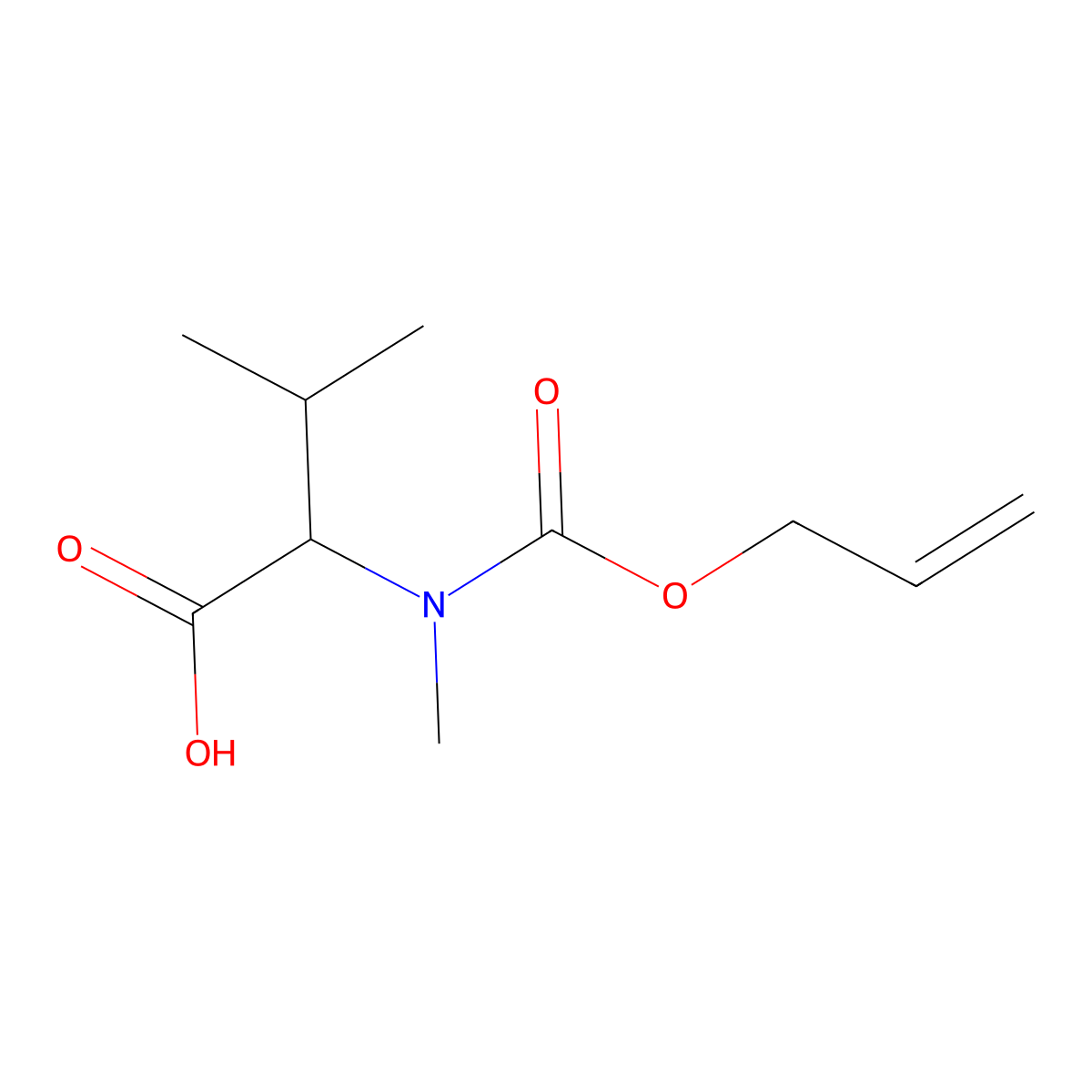 3-Methyl-2-{methyl[(prop-2-EN-1-yloxy)carbonyl]amino}butanoic acid molecular structure, CAS 2876964-89-3