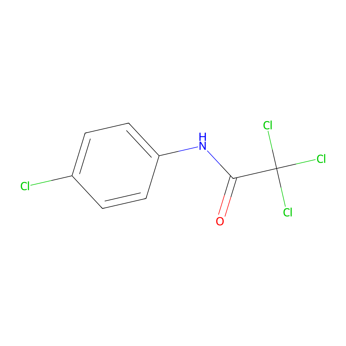 Acetamide, 2,2,2-trichloro-N-(4-chlorophenyl)- molecular structure, CAS 2877-13-6